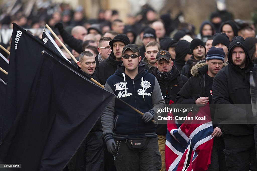 Neo-Nazis March In Magdeburg