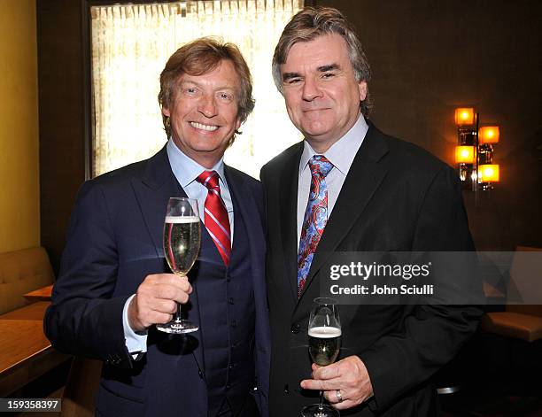 Nigel Lythgoe and Bob Peirce attend a Golden Globe lunch hosted by BritWeek chairman Bob Peirce honoring Julian Fellowes, Gareth Neame and Michelle...