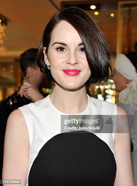 Michelle Dockery attends a Golden Globe lunch hosted by BritWeek chairman Bob Peirce honoring Julian Fellowes, Gareth Neame and Michelle Dockery at...