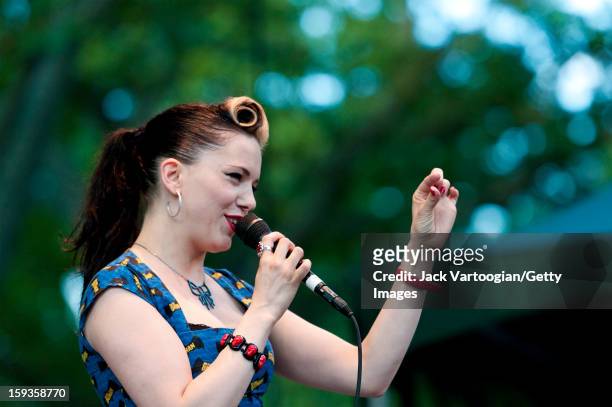 Irish musician Imelda May performs on Central Park's SummerStage, New York, New York, July 27, 2011.