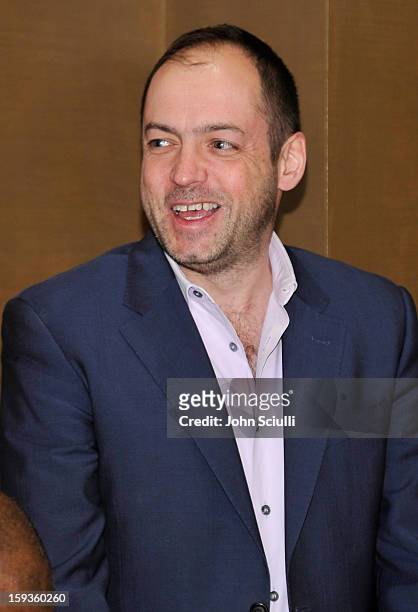 Gareth Neame attends a Golden Globe lunch hosted by BritWeek chairman Bob Peirce honoring Julian Fellowes, Gareth Neame and Michelle Dockery at Four...