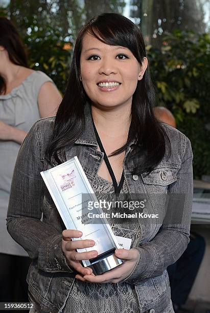 Producer Mynette Louie, recipient of the Piaget Producers Award, attends the 2013 Film Independent Filmmaker Grant And Spirit Awards Nominees Brunch...