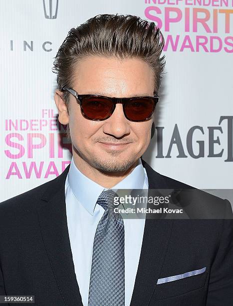 Actor Jeremy Renner arrives at the 2013 Film Independent Filmmaker Grant And Spirit Awards Nominees Brunch at BOA Steakhouse on January 12, 2013 in...