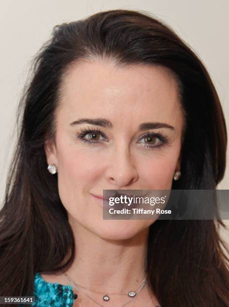 Tv personality Kyle Richards attends the Colgate Optic White beauty bar - Day 2 at Salon 901 on January 12, 2013 in West Hollywood, California.