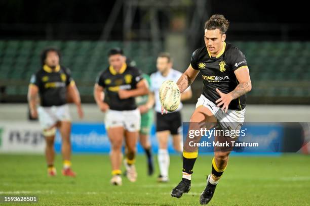 Peter Umaga-Jensen of the Wellington Lions during the round one Bunnings Warehouse NPC match between Manawatu and Wellington at Central Energy Trust...