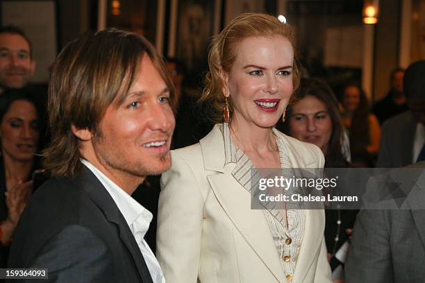 Musician Keith Urban and actress Nicole Kidman attend CW3PR Presents the inaugural "Gold Meets Golden" event at New Flagship Equinox Sports Club on...