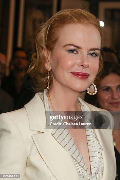 Actress Nicole Kidman attends CW3PR Presents the inaugural "Gold Meets Golden" event at New Flagship Equinox Sports Club on January 12, 2013 in Los...