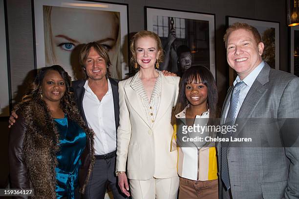 Natalie Douglas, musician Keith Urban, actress Nicole Kidman, Olympic gymnast Gabby Douglas and CEO of Relativity Media Ryan Kavanaugh attend CW3PR...
