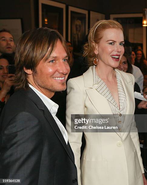 Musician Keith Urban and actress Nicole Kidman attend CW3PR Presents the inaugural "Gold Meets Golden" event at New Flagship Equinox Sports Club on...