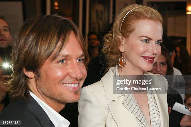 Musician Keith Urban and actress Nicole Kidman attend CW3PR Presents the inaugural "Gold Meets Golden" event at New Flagship Equinox Sports Club on...