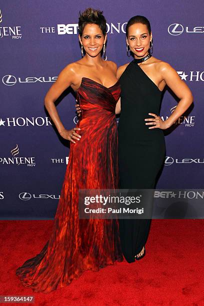 Halle Berry and Alicia Keys attend BET Honors 2013: Red Carpet Presented By Pantene at Warner Theatre on January 12, 2013 in Washington, DC.