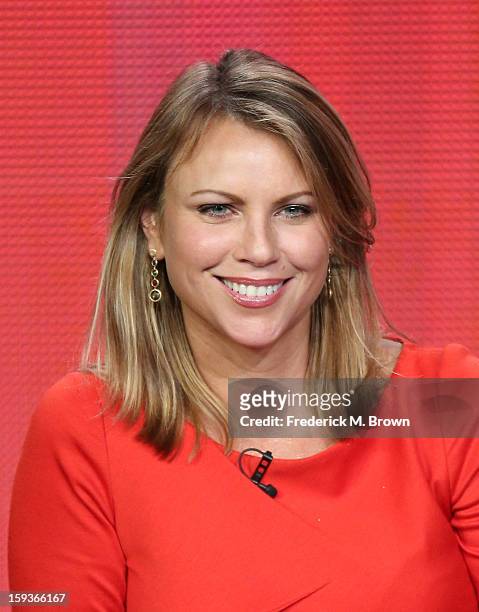 News correspondent Lara Logan of "60 Minutes Sports" speaks onstage during the Showtime portion of the 2013 Winter TCA Tour at Langham Hotel on...