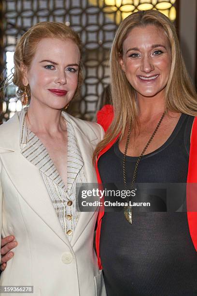 Actress Nicole Kidman and Olympic volleyball player Kerri Lee Walsh Jennings attend CW3PR Presents the inaugural "Gold Meets Golden" event at New...