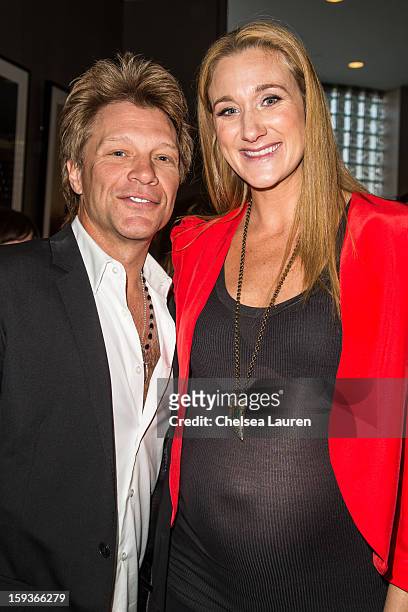 Musician Jon Bon Jovi and Olympic volleyball player Kerri Lee Walsh Jennings attend CW3PR Presents the inaugural "Gold Meets Golden" event at New...