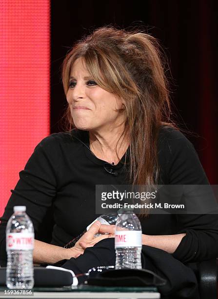 Executive Producer Ann Biderman of "Ray Donovan" speaks onstage during the Showtime portion of the 2013 Winter TCA Tour at Langham Hotel on January...