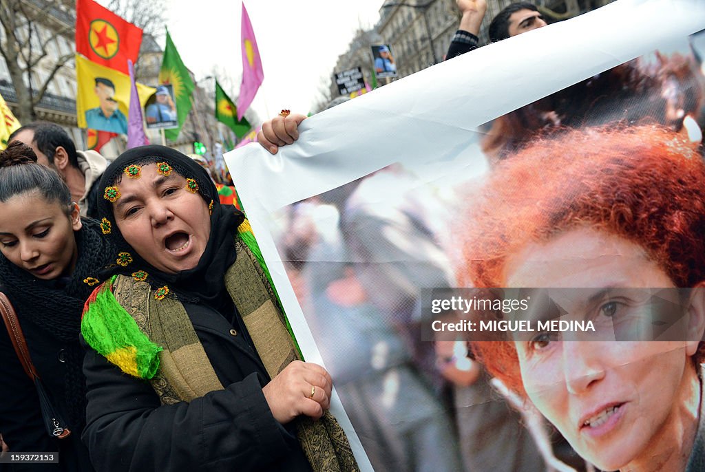 FRANCE-CRIME-KURDS-TURKEY-PROTEST