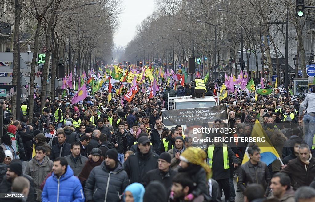 FRANCE-CRIME-KURDS-TURKEY-PROTEST