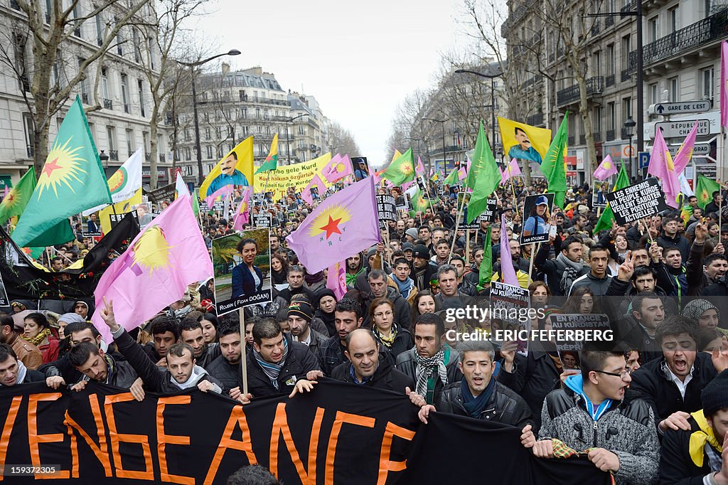 FRANCE-CRIME-KURDS-TURKEY-PROTEST