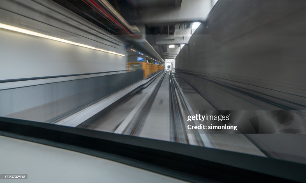 Train Track With Sound Barriers and Railings