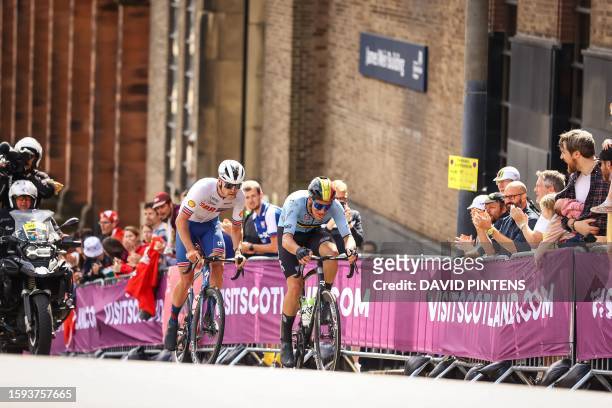 Belgian Alec Segaert pictured in action during the U23 men road race at the UCI World Championships Cycling, in Glasgow, Scotland, Saturday 12 August...