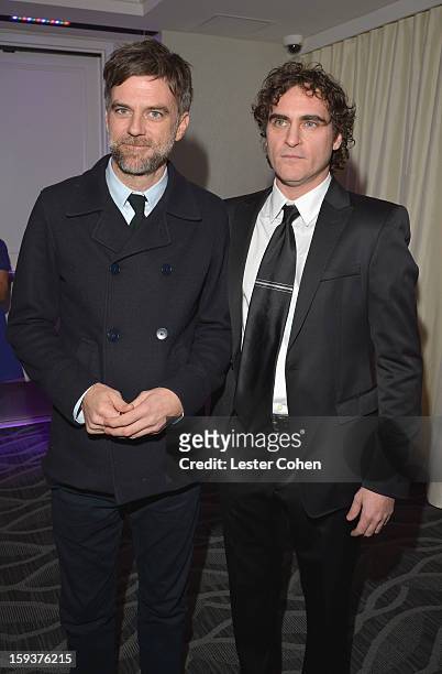Director Paul Thomas Anderson and actor Joaquin Phoenix attend the 38th Annual Los Angeles Film Critics Association Awards at InterContinental Hotel...