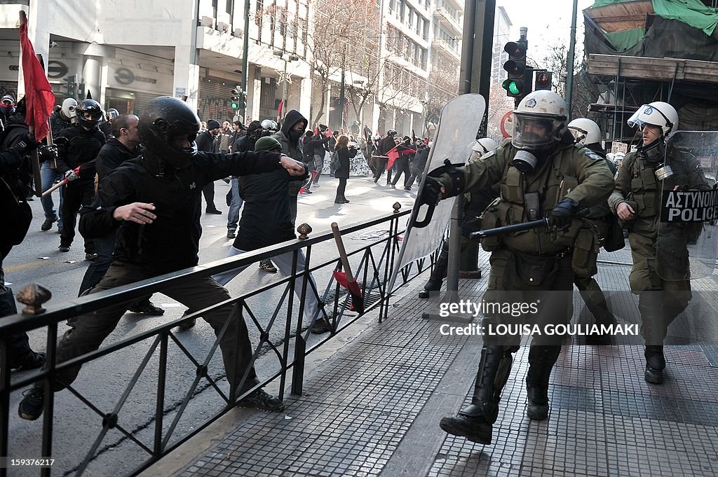 GREECE-PROTEST-SOCIAL-POLICE