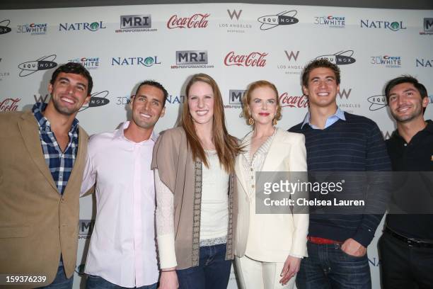 Olympic swimmer Ricky Berens, Olympic water polo player Merrill Moses, Olympic swimmer Missy Franklin, actress Nicole Kidman, Olympic swimmer Nathan...