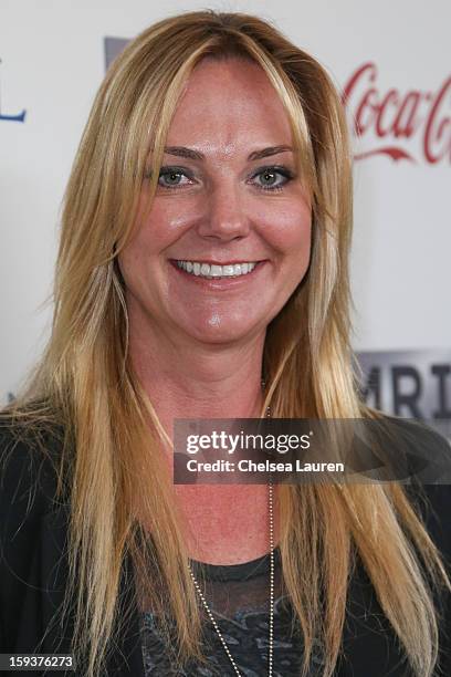 Television host Megan Weaver arrives at CW3PR Presents "Gold Meets Golden" at Equinox Sports Club on January 12, 2013 in Los Angeles, California.