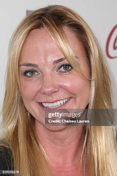 Television host Megan Weaver arrives at CW3PR Presents "Gold Meets Golden" at Equinox Sports Club on January 12, 2013 in Los Angeles, California.