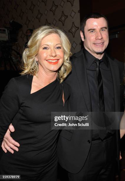 Presenter Olivia Newton-John and honoree John Travolta attend the 2013 G'Day USA Los Angeles Black Tie Gala at JW Marriott Los Angeles at L.A. LIVE...