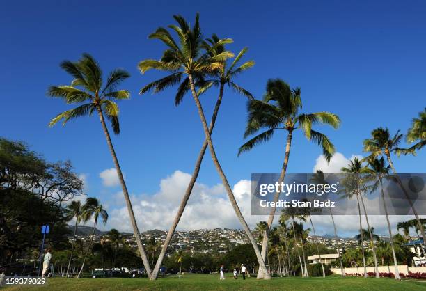 Course scenic shot of the 16th green during the third round of the Sony Open in Hawaii at Waialae Country Club on January 12, 2013 in Honolulu,...