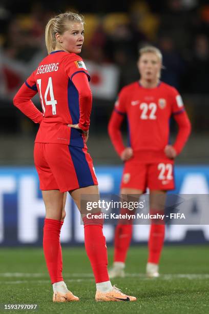 Ada Hegerberg of Norway shows dejection after the team's 1-3 defeat and elimination from the tournament following the FIFA Women's World Cup...