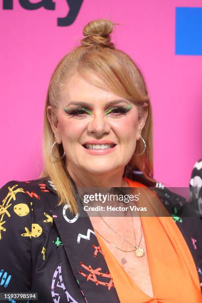 Erika Buenfil poses during the red carpet for the 'MTV MIAW 2023' at Pepsi Center WTC on August 04, 2023 in Mexico City, Mexico.