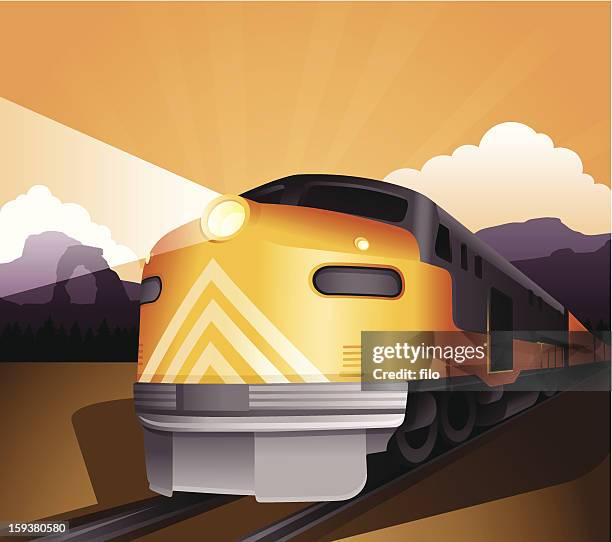 railroad zug - hochgeschwindigkeitszug stock-grafiken, -clipart, -cartoons und -symbole