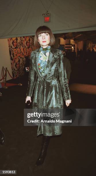 Anna Wintour leaves the Marc Jacobs fashion show February 13, 2001 in New York City.