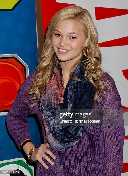 Actress Olivia Holt attends "Reading With: Marvel Comics Close-Up" kick-off event at the Burbank Public Library on January 12, 2013 in Burbank,...