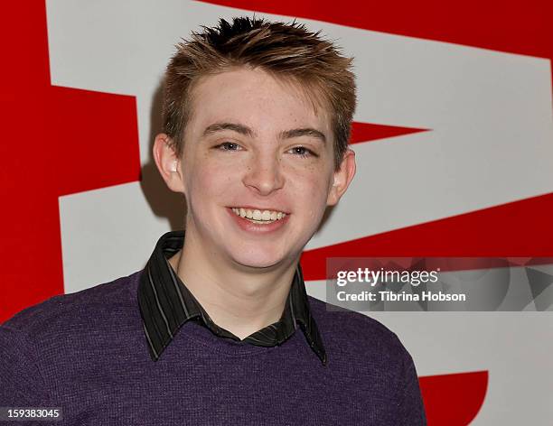 Actor Dylan Riley Snyder attends "Reading With: Marvel Comics Close-Up" kick-off event at the Burbank Public Library on January 12, 2013 in Burbank,...