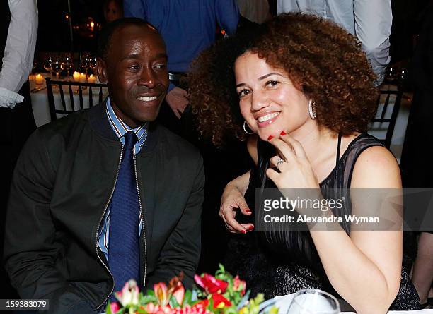 Don Cheadle and Bridgid Coulter at Showtime's dinner celebration of The 2013 Golden Globe Nominees held at The Chateau Marmont on January 12, 2013 in...