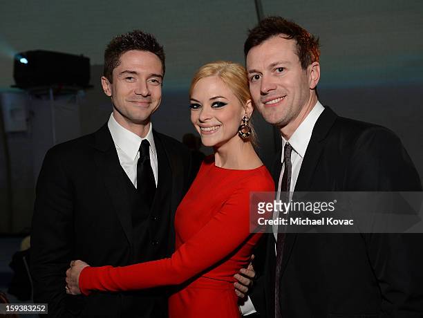 Actors Topher Grace, Jaime King and Kyle Newman attend The Art of Elysium's 6th Annual HEAVEN Gala presented by Audi at 2nd Street Tunnel on January...