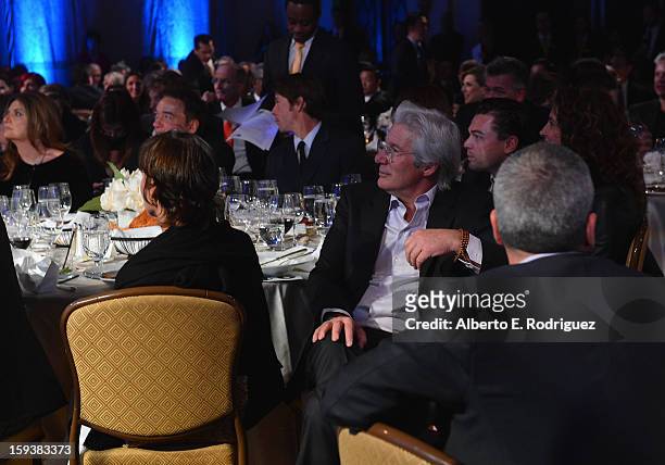 Actress Carey Lowell, cinematographer Daniel Moder, actors Richard Gere, and Leonardo DiCaprio, and Roberta Armani attend the 2nd Annual Sean Penn...