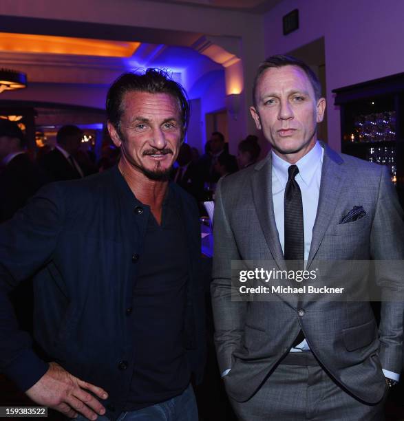 Sean Penn and Daniel Craig attend the 2nd Annual Sean Penn and Friends Help Haiti Home Gala benefiting J/P HRO presented by Giorgio Armani at Montage...