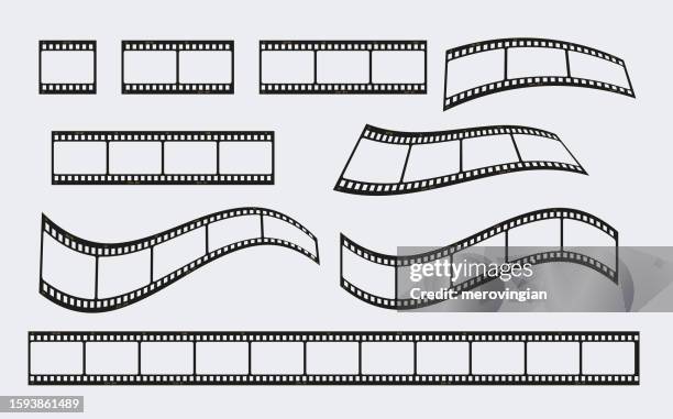 film strip collection - celluloid film strips stock illustrations