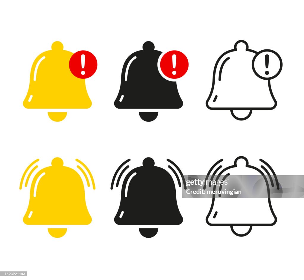 Iconos de campana plana de notificación