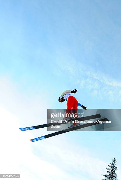 Jason Lamy-Chappuis of France competes during the FIS Nordic Combined World Cup Team Sprint on January 13, 2013 in Chaux-Neuve, France.