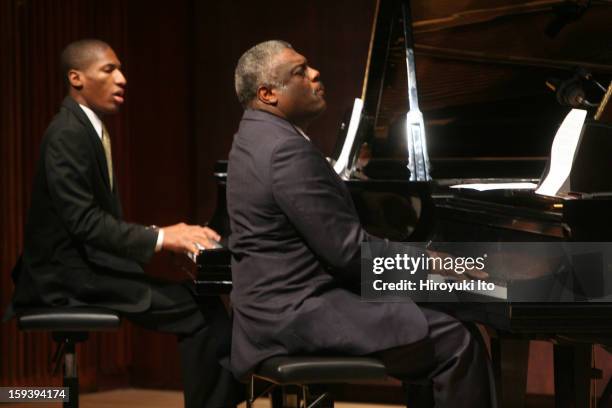 Mulgrew Miller, right, and Jonathan Batiste performing in "Blues in the Church" at the Juilliard School's Paul Hall on Wednesday night, October 1,...