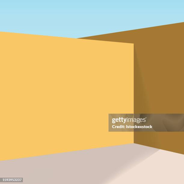 3d background with empty room. - balcony stock illustrations