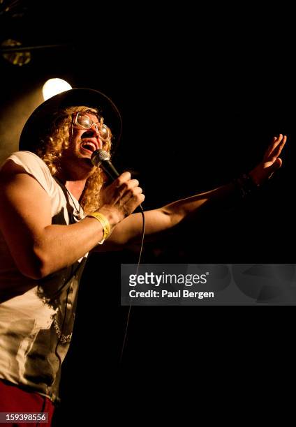 American soul singer Allen Stone performs on stage at Melkweg, Amsterdam, Netherlands, 26 November 2012.