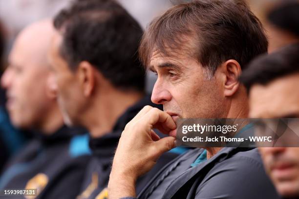 Julen Lopetegui, Manager of Wolverhampton Wanderers looks on during the pre-season friendly match between Wolverhampton Wanderers and Stade Rennais...