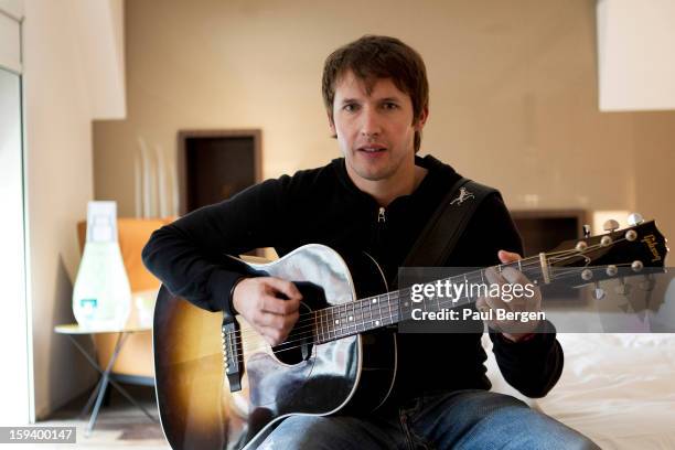 Portrait of English singer-songwriter James Blunt in a hotel room in Amsterdam, Netherlands, 13 November 2012.