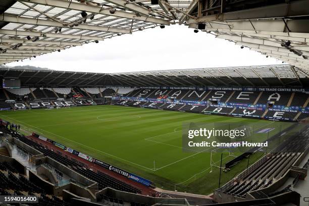General view inside the stadium prior to the Sky Bet Championship match between Swansea City and Birmingham City at Swansea.com Stadium on August 05,...